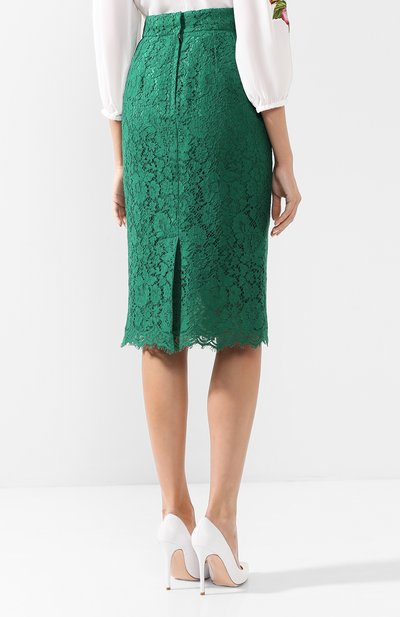 Кружевная юбка-карандаш с разрезом DOLCE & GABBANA, арт. F4BG6T/HLMHW, фото 4