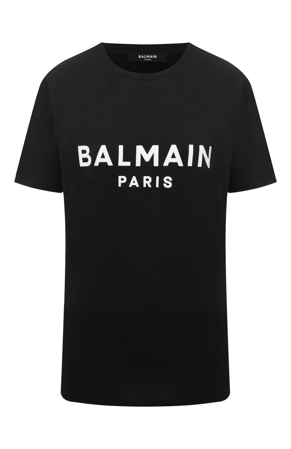 Хлопковая футболка BALMAIN черного цвета по цене 44250 руб., арт. YF1EF000BB37, фото 1 Хлопковая футболка BALMAIN, арт. YF1EF000BB37, фото 1
