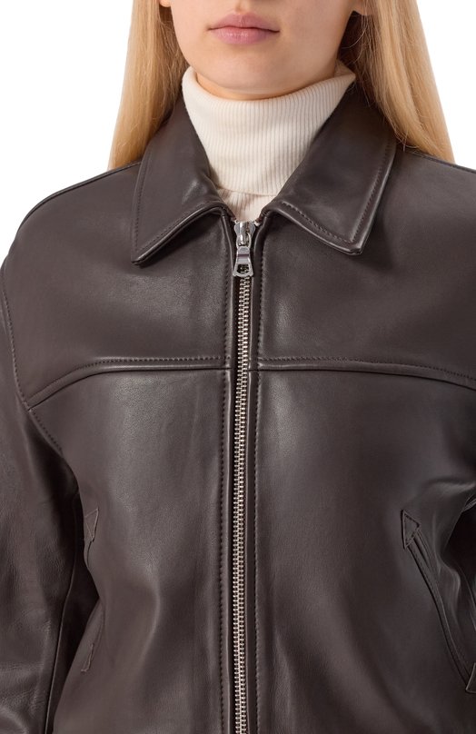 Кожаная куртка Officine Generale W25WLTR552 Коричневый  W25WLTR552 Фото 5