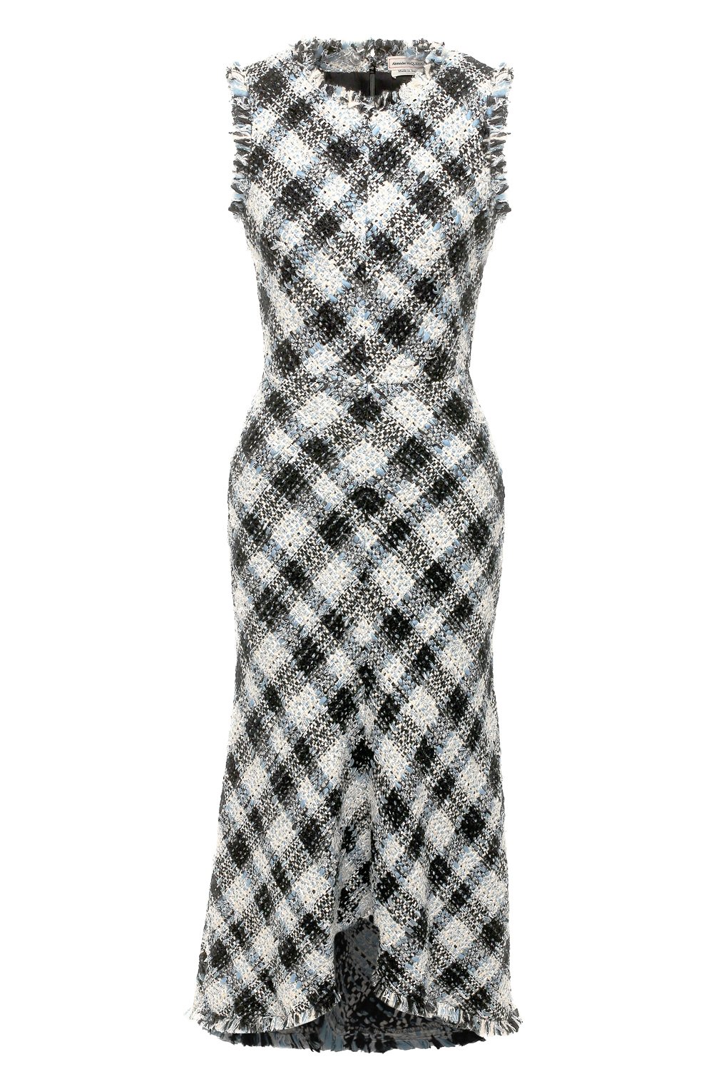 Твидовое платье ALEXANDER MCQUEEN синего цвета по цене 324000 руб., арт. 577592/QEAAR, фото 1 Твидовое платье ALEXANDER MCQUEEN, арт. 577592/QEAAR, фото 1