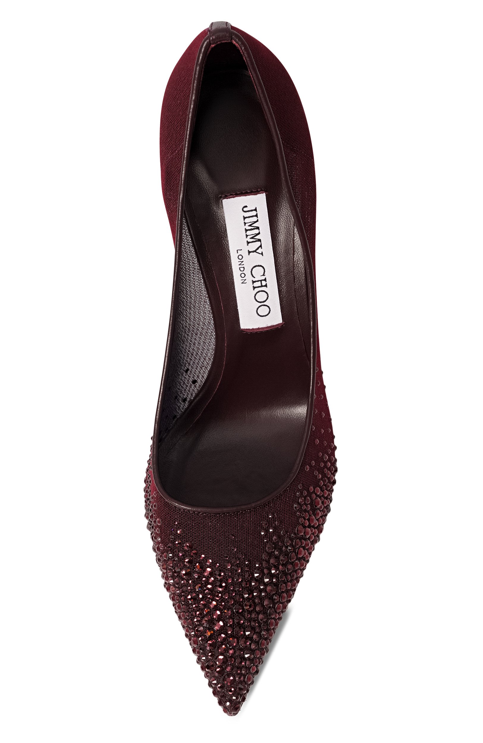 Текстильные туфли love 100 JIMMY CHOO бордового цвета по цене 158500 руб., арт. L0VE100NYT, фото 6 Текстильные туфли love 100 JIMMY CHOO, арт. L0VE100NYT, фото 6
