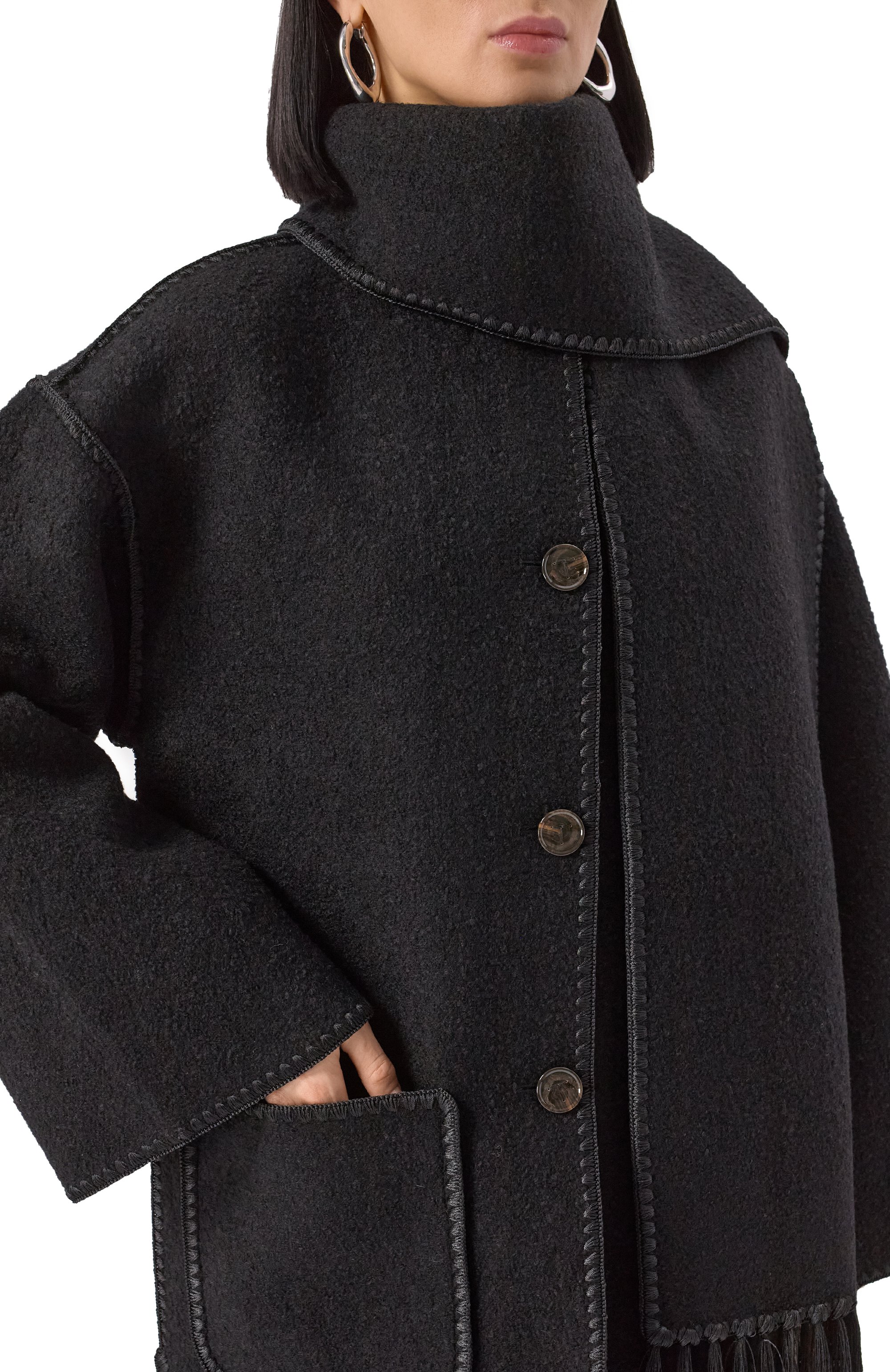 Шерстяное полупальто TOTEME, арт. 244-WR0918-FB0292, фото 5