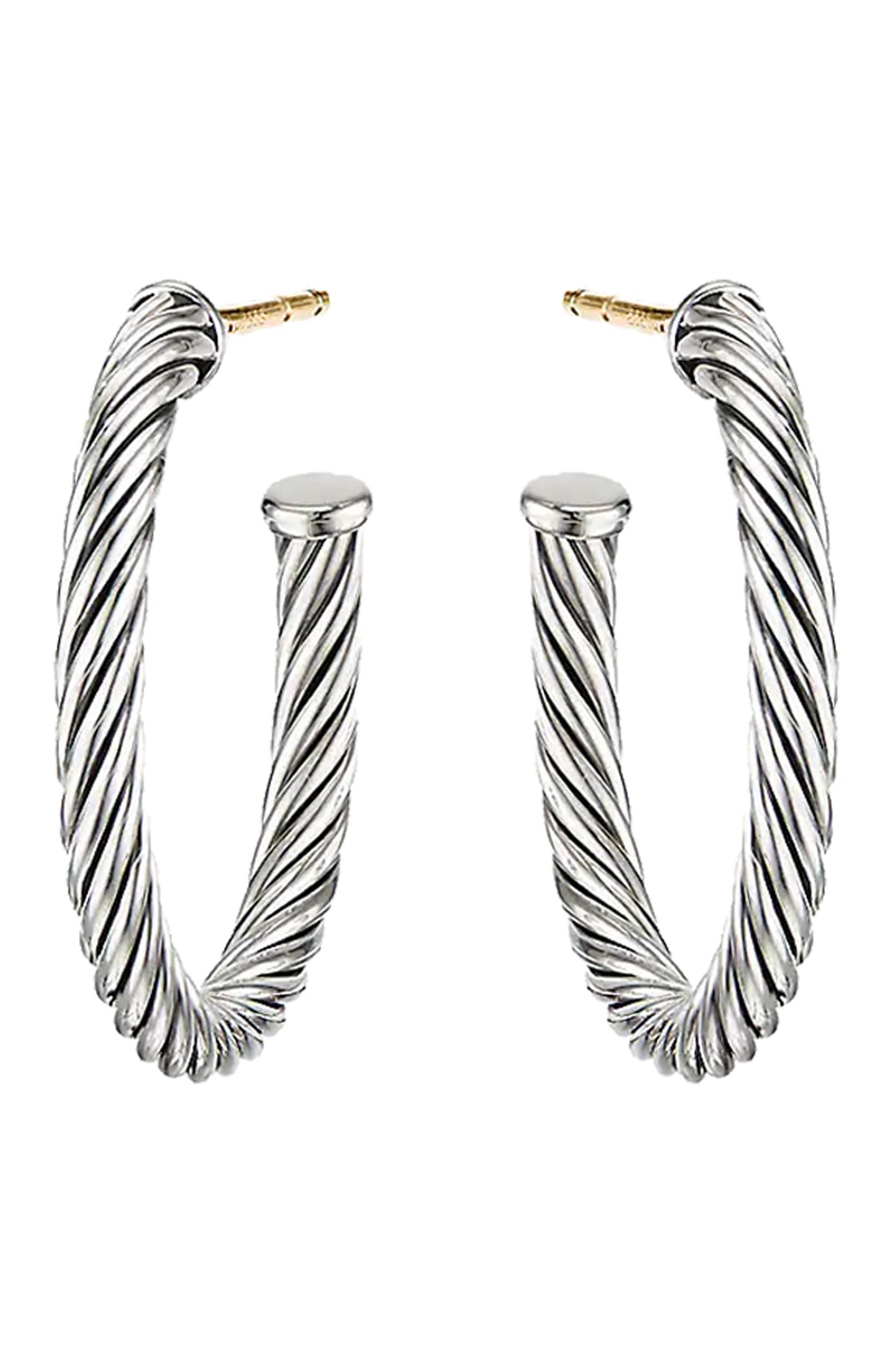 Серьги DAVID YURMAN бесцветного цвета по цене 49450 руб., арт. E14507 SS, фото 1 Серьги DAVID YURMAN, арт. E14507 SS, фото 1