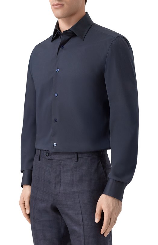 Хлопковая сорочка Giampaolo 908/TS44337 Синий  908/TS44337 Фото 3