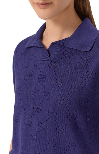 Поло из шелка и хлопка GUCCI, арт. 856203/XKFC0, фото 5