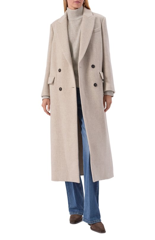 Пальто из шерсти и кашемира Brunello Cucinelli MD5329893 Кремовый  MD5329893 Фото 2