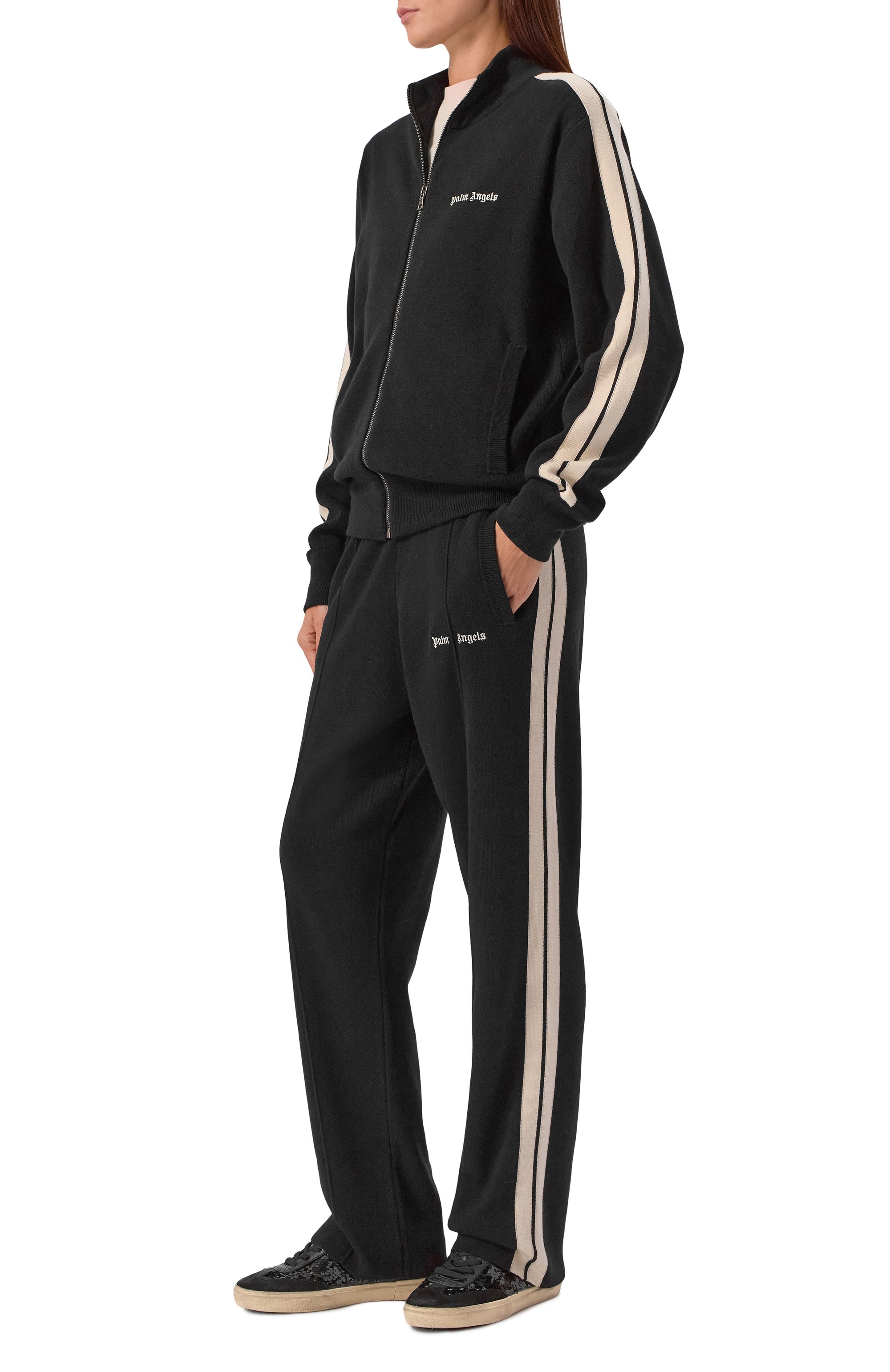 Брюки из шерсти и вискозы PALM ANGELS, арт. PWHG037F25KNI001, фото 2