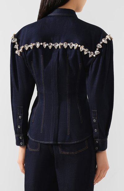 Джинсовая рубашка DOLCE & GABBANA темно-синего цвета по цене 220500 руб., арт. F5L87Z/G899X, фото 4 Джинсовая рубашка DOLCE & GABBANA, арт. F5L87Z/G899X, фото 4
