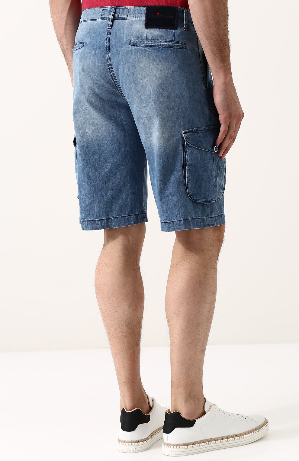 Джинсовые шорты с накладными карманами KITON, арт. UFPPB/J06P66, фото 4