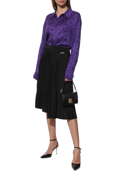 Шелковая рубашка BALENCIAGA фиолетового цвета по цене 149000 руб., арт. 681631/TLN04, фото 2 Шелковая рубашка BALENCIAGA, арт. 681631/TLN04, фото 2