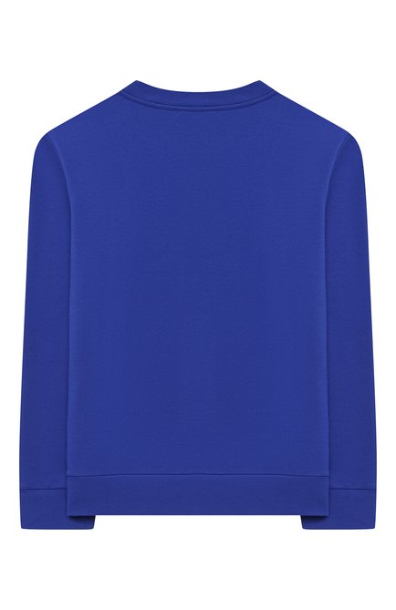 Детский хлопковый свитшот EMILIO PUCCI синего цвета, арт. 9N4040/NE020/10-14 | Фото 2 (Рукава: Длинные; Материал внешний: Хлопок; Девочки Кросс-КТ: Свитшот-одежда)
