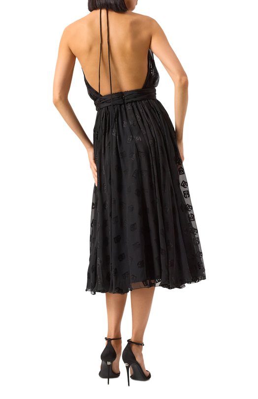 Платье из вискозы и шелка Dolce & Gabbana F6DLMT/FJTBR Чёрный  F6DLMT/FJTBR Фото 4