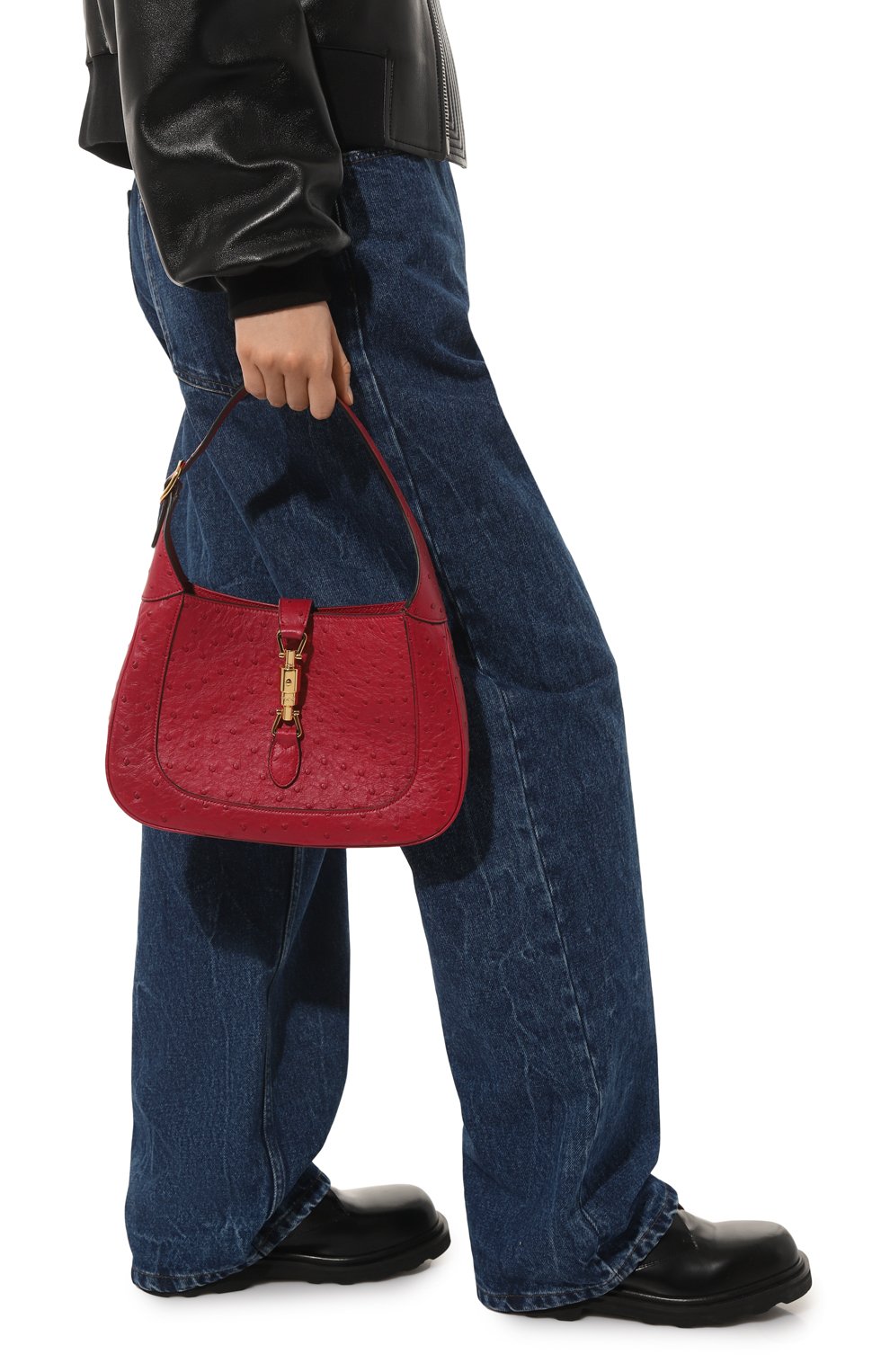 Сумка jackie 1961 small из кожи страуса GUCCI, арт. 636709 EY00G, фото 8