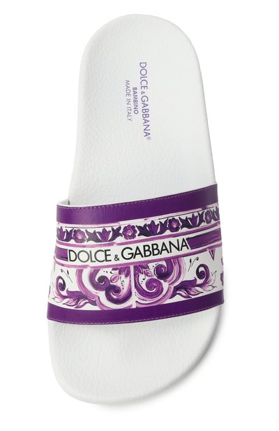 Кожаные шлепанцы DOLCE & GABBANA, арт. D10705/A1838/28-36, фото 4