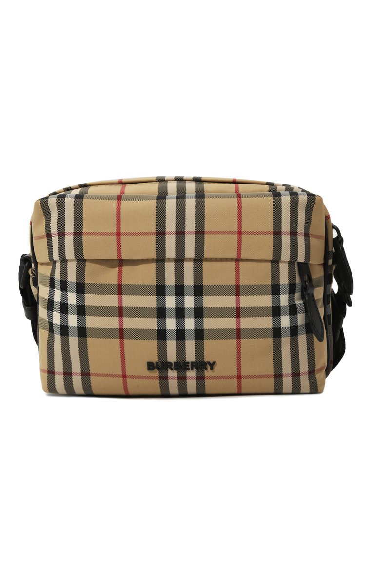 Мужская сумка check paddy BURBERRY бежевого цвета, арт. 8069760 | Фото 1 (Драгоценные камни: Проставлено; Размер: small; Материал: Текстиль; Материал сплава: Проставлено; Ремень/цепочка: На ремешке)