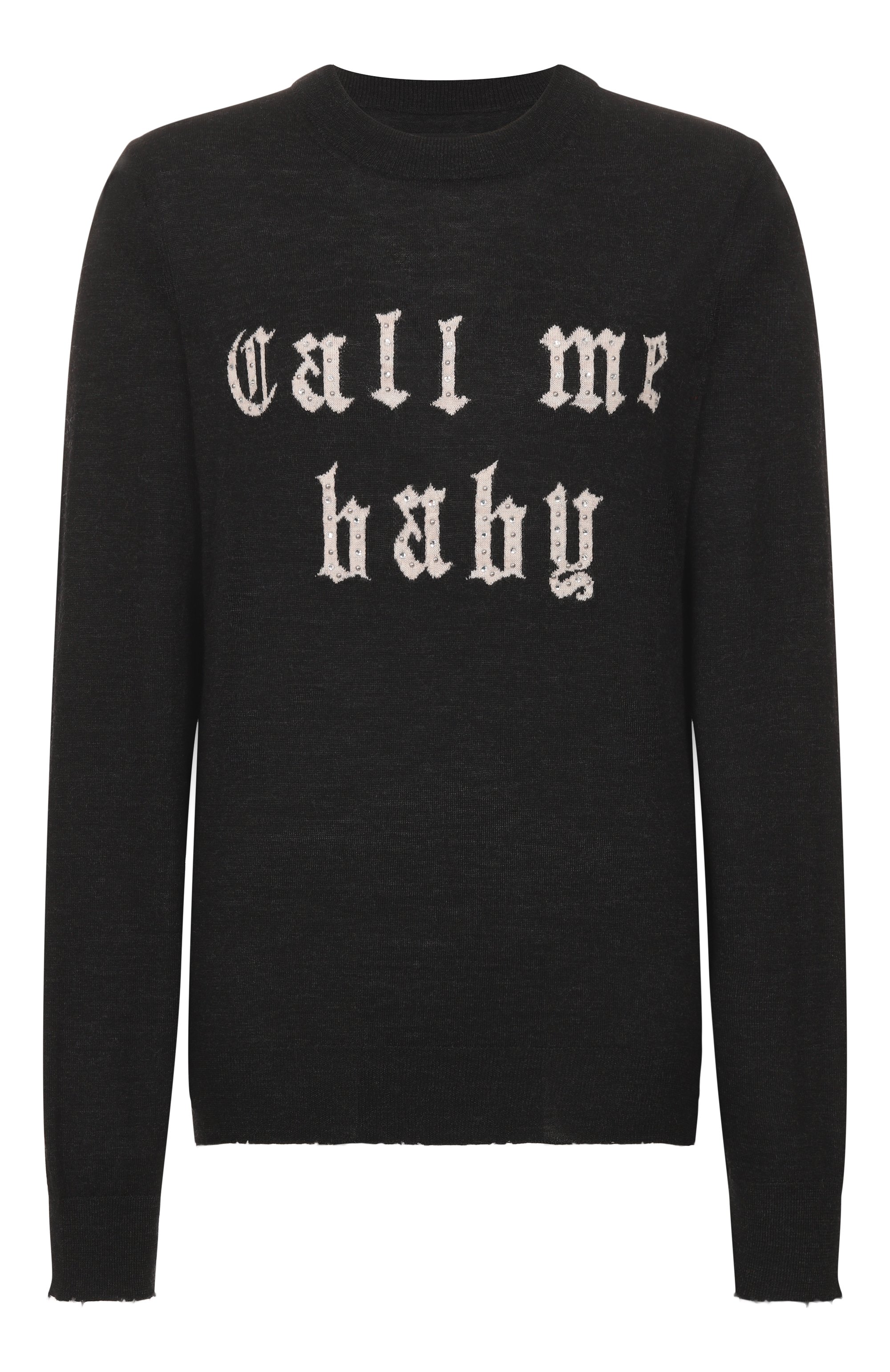 Шерстяной пуловер ZADIG AND VOLTAIRE темно-серого цвета по цене 37800 руб., арт. KWSW02785, фото 1 Шерстяной пуловер ZADIG AND VOLTAIRE, арт. KWSW02785, фото 1