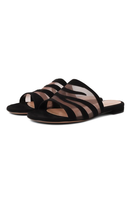 Комбинированные шлепанцы Tigra Gianvito Rossi G10028.05RIC.XARBLPR Чёрный G10028.05RIC.XARBLPR