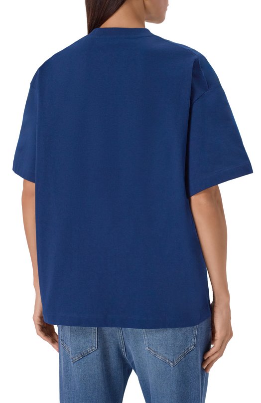 Хлопковая футболка Jil Sander J53GC0009/J45317 Синий  J53GC0009/J45317 Фото 4
