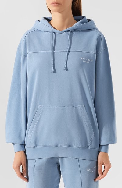 Хлопковое худи ACNE STUDIOS голубого цвета по цене 21350 руб., арт. AI0035, фото 3 Хлопковое худи ACNE STUDIOS, арт. AI0035, фото 3