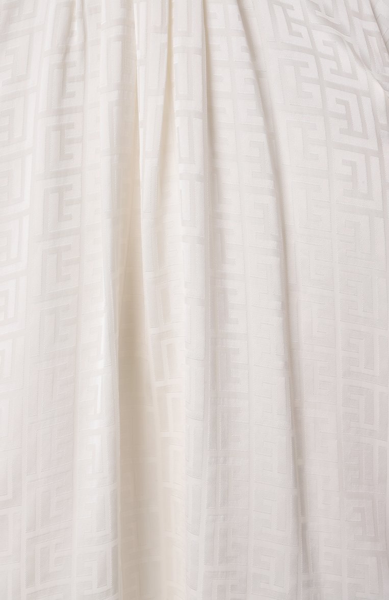 Женский комплект из платья и шорт BALMAIN молочного цвета, арт. BW1141. | Фото 6 (Нос: Не проставлено; Материал внешний: Вискоза; Материал подклада: Купро; Ростовка одежда: 24 мес | 92 см, 36 мес | 98 см)