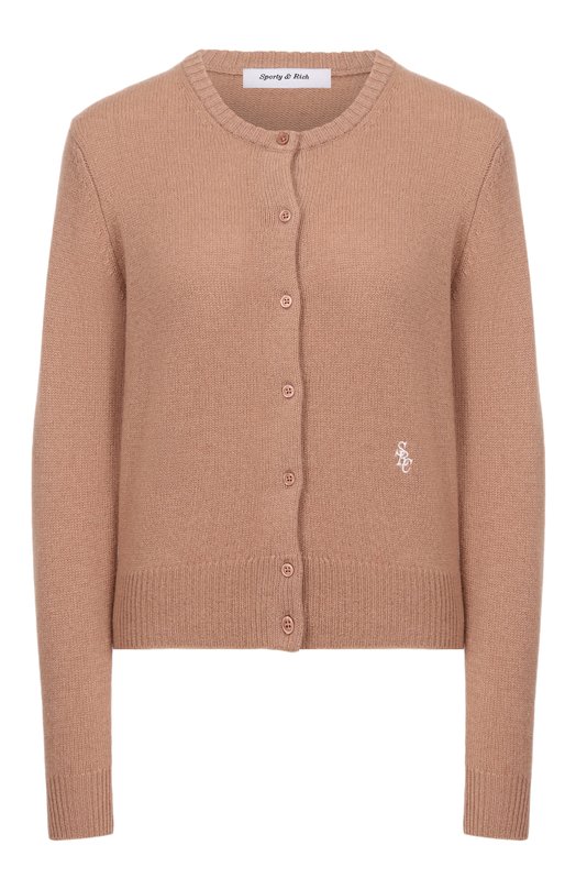 Кардиган из кашемира и шерсти Sporty and Rich WS07364302BE02 Бежевый WS07364302BE02