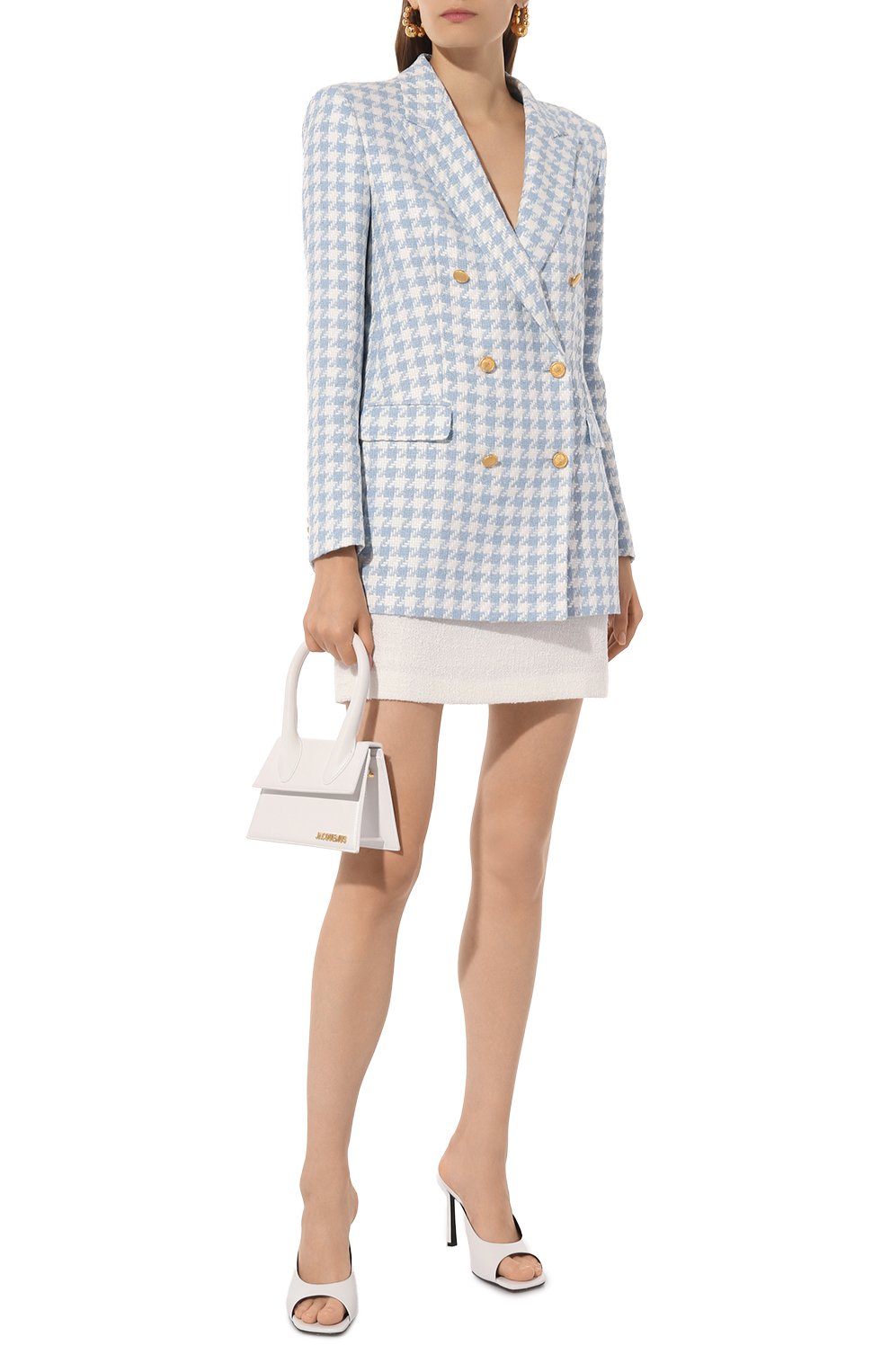 Твидовый жакет TAGLIATORE 0205 голубого цвета по цене 83050 руб., арт. J-JASMINE10B/340256/EI951, фото 2 Твидовый жакет TAGLIATORE 0205, арт. J-JASMINE10B/340256/EI951, фото 2