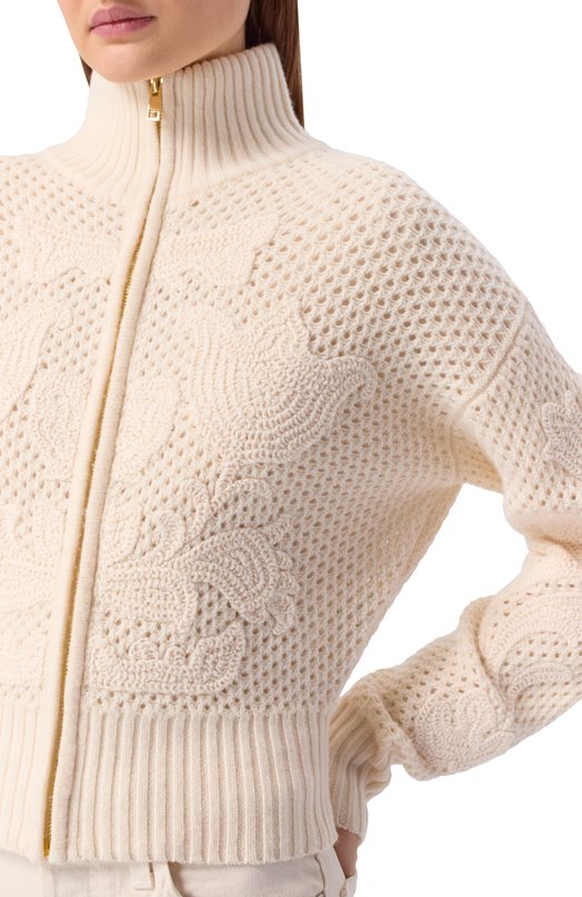 Кардиган из шерсти и кашемира Хохлома х Алена Ахмадуллина WKT1114 Кремовый  WKT1114 Фото 5