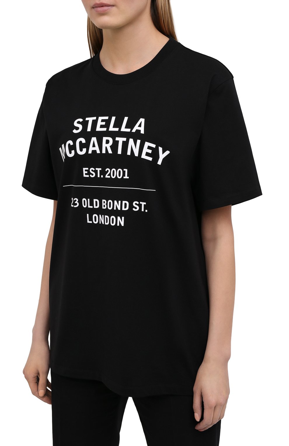 Хлопковая футболка STELLA MCCARTNEY черного цвета по цене 24450 руб., арт. 601849/SMP86, фото 3 Хлопковая футболка STELLA MCCARTNEY, арт. 601849/SMP86, фото 3