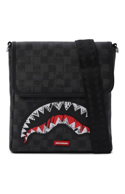 Сумка scribble shark SPRAYGROUND темно-серого цвета по цене 13200 руб., арт. 910B8228NSZ/SCRIBBLE SHARK MESSENGER BAG, фото 4 Сумка scribble shark SPRAYGROUND, арт. 910B8228NSZ/SCRIBBLE SHARK MESSENGER BAG, фото 4