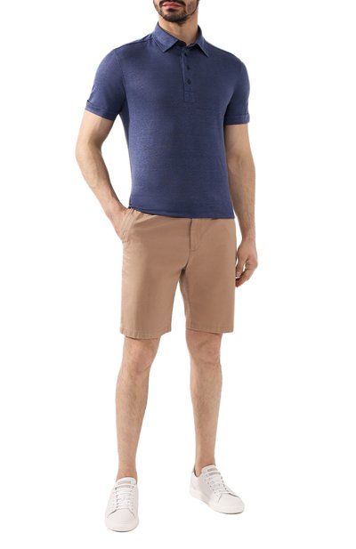 Льняное поло ZEGNA синего цвета по цене 39950 руб., арт. UU564/723, фото 2 Льняное поло ZEGNA, арт. UU564/723, фото 2