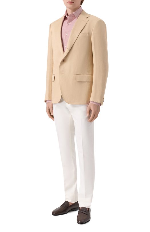 Хлопковые брюки Loro Piana FAE8346 Кремовый  FAE8346 Фото 2