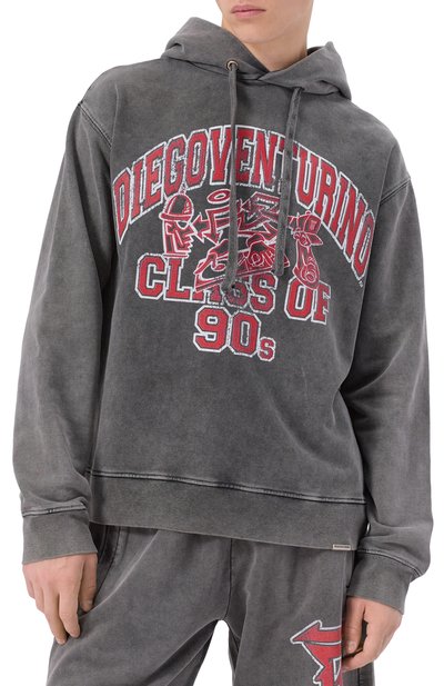 Хлопковое худи DIEGO VENTURINO темно-серого цвета по цене 37850 руб., арт. DVFLHDVC90, фото 3 Хлопковое худи DIEGO VENTURINO, арт. DVFLHDVC90, фото 3