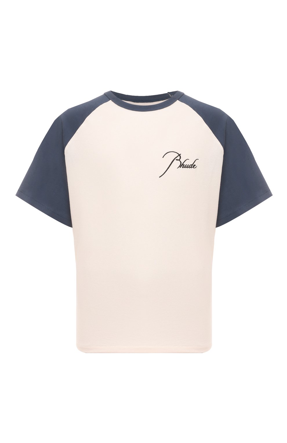 Хлопковая футболка RHUDE кремового цвета по цене 43800 руб., арт. RHPS24TT07012155, фото 1 Хлопковая футболка RHUDE, арт. RHPS24TT07012155, фото 1