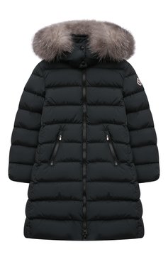 Детская пуховое пальто abelle MONCLER ENFANT темно-зеленого цвета, арт. G2-954-1C520-12-68352/12-14A | Фото 1 (Кросс-КТ: Зима; Девочки Кросс-КТ: Пуховик-верхняя одежда; Рукава: Д�линные; Материал внешний: Синтетический материал; Материал подклада: Синтетический материал; Материал утеплителя: Пух и перо; Ростовка одежда: 12 лет | 152 см, 16 лет | 164 см)