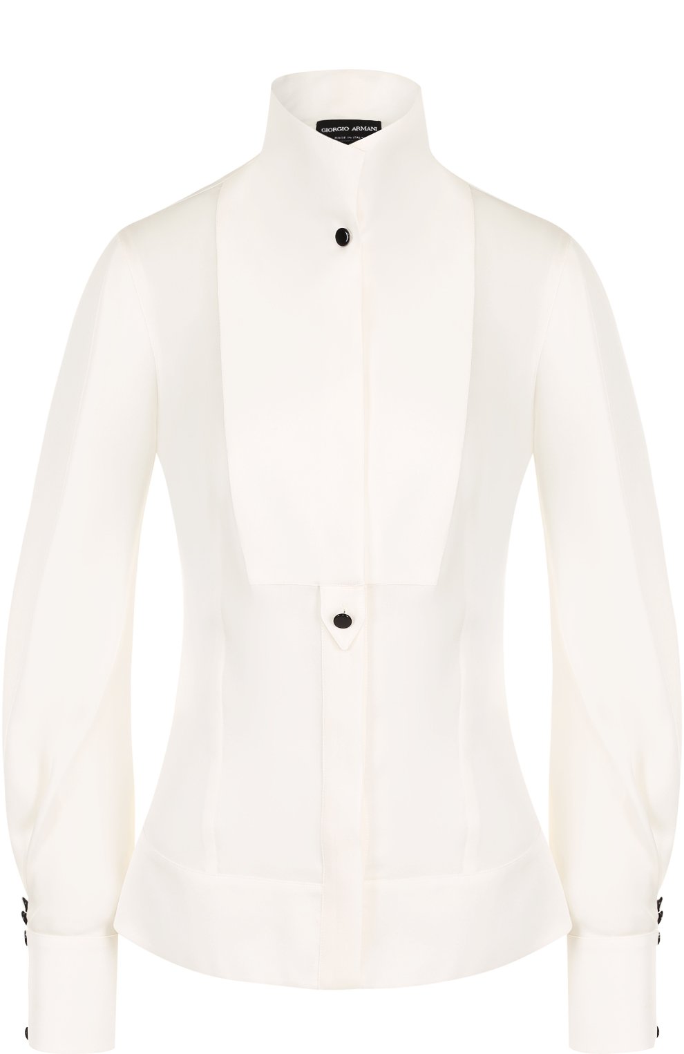 Приталенная шелковая блуза с воротником-стойкой GIORGIO ARMANI, арт. ZAC25T/ZA48C, фото 1
