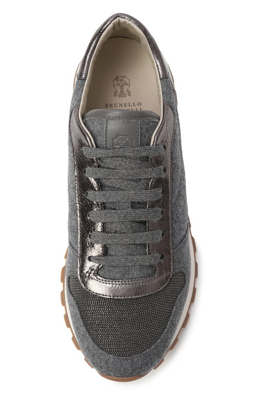 Текстильные кроссовки Brunello Cucinelli MZ26G1960 Серый  MZ26G1960 Фото 6