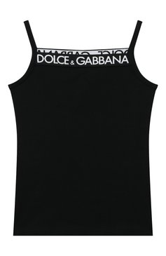 Детская хлопковая майка DOLCE & GABBANA черного цвета, арт. L5J714/FUGNE | Фото 1 (Рукава: Короткие; Материал сплава: Проставлено; Материал внешний: Хлопок; Драгоценные камни: Проставлено; Ростовка одежда: 10 - 11 лет | 140 - 146см, 5 лет | 110 см, 6 лет | 116 см)