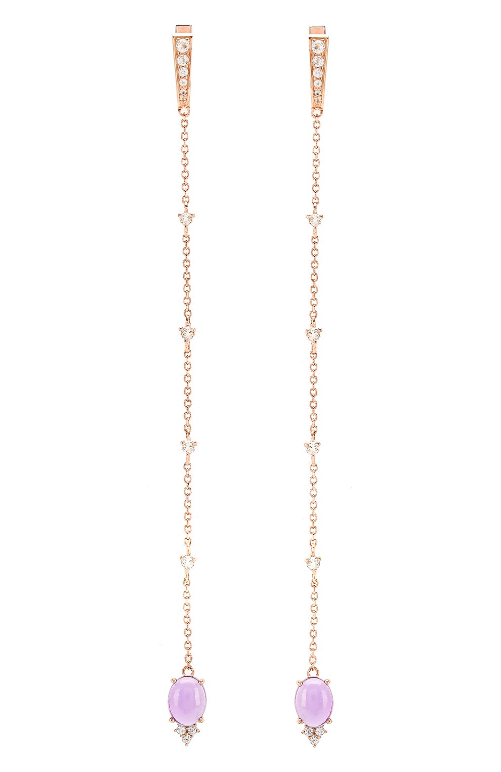 Серьги-цепочки с аметистом и топазами MOONKA, арт. ai-her-amt, фото 1