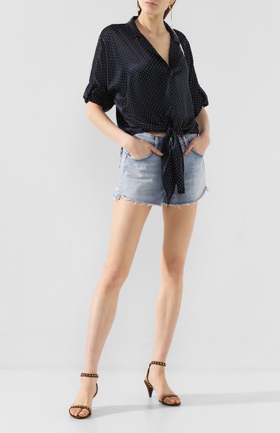 Замшевые босоножки kiki SAINT LAURENT, арт. 606502/0LITT, фото 2