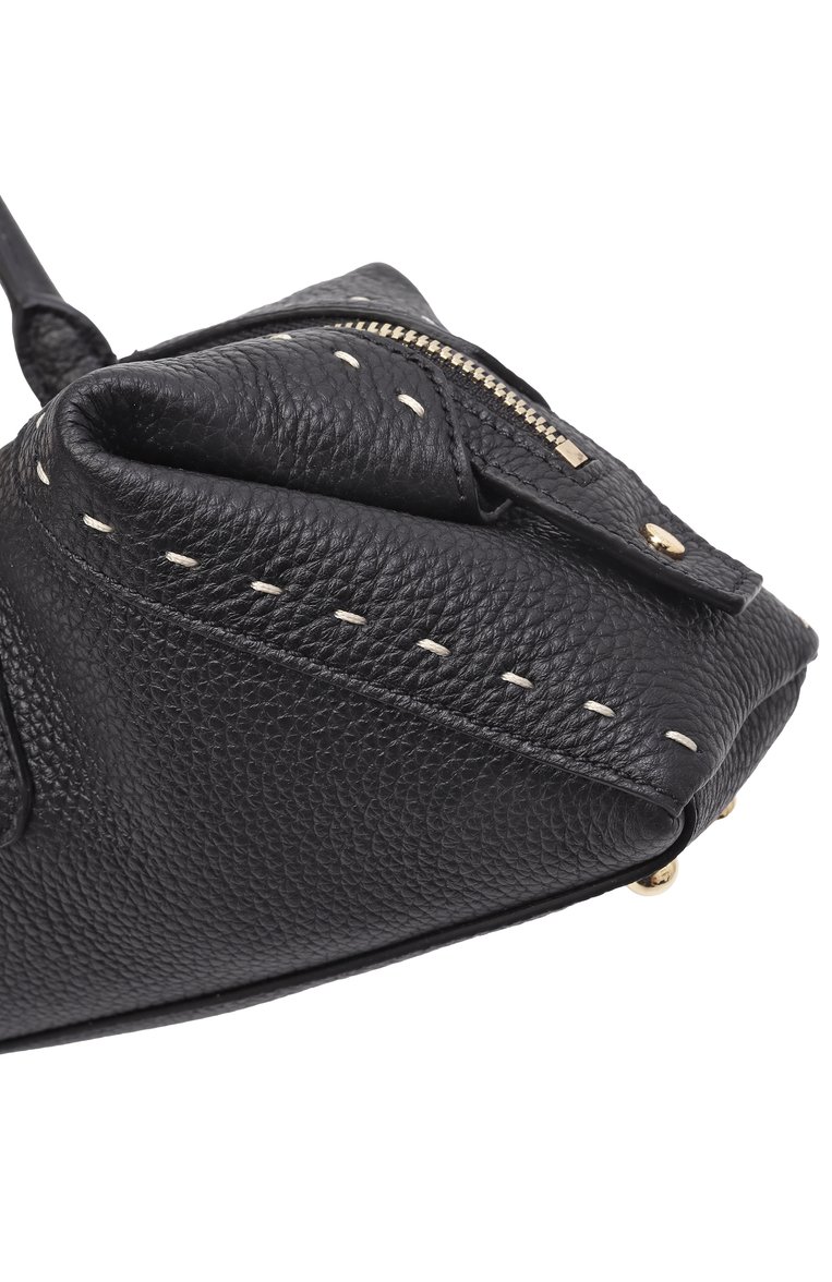 Женская сумка charlie small LANCEL черного цвета, арт. A13420 | Фото 3 (Материал: Натуральная кожа; Автоматизация состава: Проставлено; Размер: small; Автоматизация ТО: Проставлено)