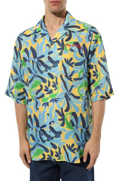 Рубашка изо льна и вискозы marni x no vacancy inn MARNI, арт. CUMU0273S0 UTL003, фото 3