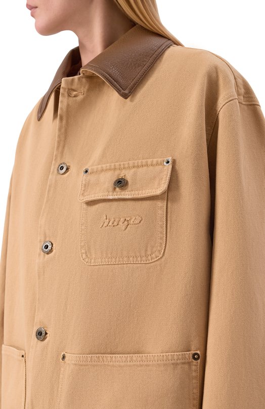 Хлопковая куртка HUGO Blue 50556865 Бежевый  50556865 Фото 5