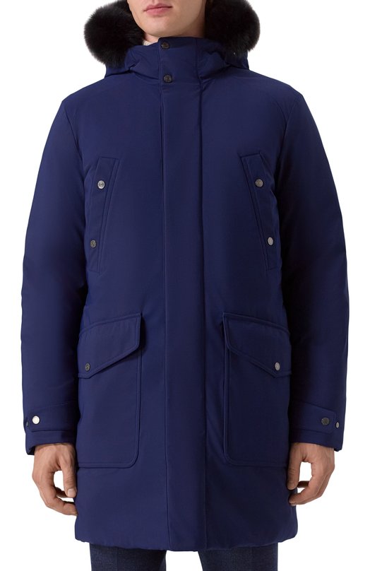 Парка с отделкой из меха лисицы Stefano Ricci M6J5400061/PA003R Синий  M6J5400061/PA003R Фото 3