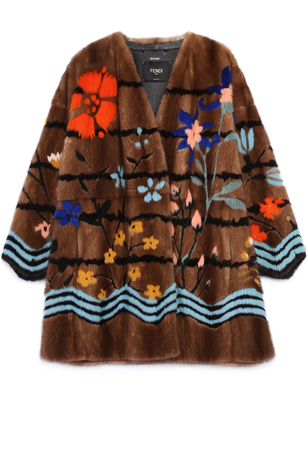 Укороченная шуба из меха норки с контрастной отделкой FENDI, арт. FNF65A/SDT, фото 1