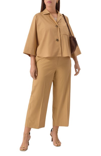 Хлопковая блузка PERSONA BY MARINA RINALDI бежевого цвета по цене 18450 руб., арт. C0RSAR0, фото 2 Хлопковая блузка PERSONA BY MARINA RINALDI, арт. C0RSAR0, фото 2