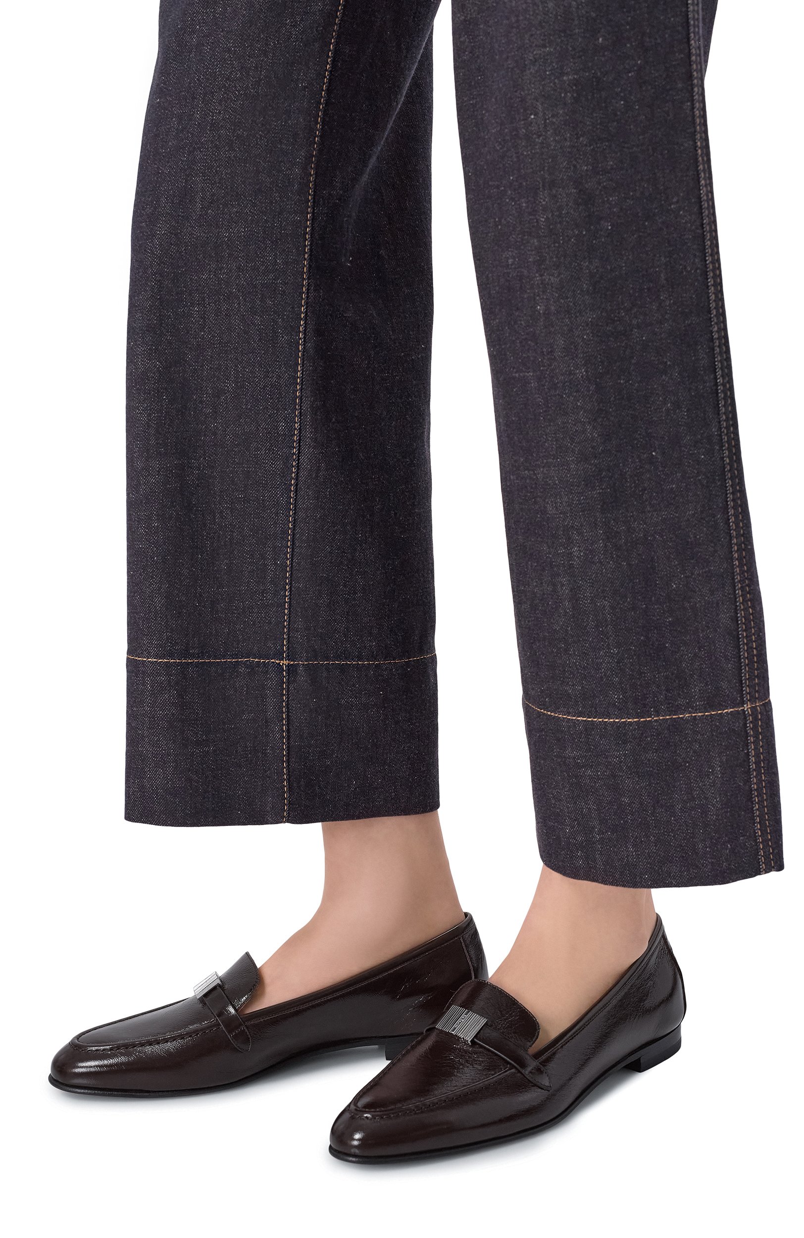 Кожаные лоферы KITON темно-коричневого цвета по цене 137500 руб., арт. D59826K0514L, фото 2 Кожаные лоферы KITON, арт. D59826K0514L, фото 2