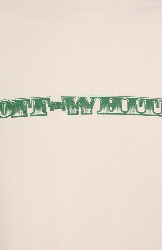 Хлопковая футболка Off-White 0MAA120S25JER00E Кремовый  0MAA120S25JER00E Фото 7