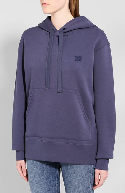 Хлопковое худи ACNE STUDIOS синего цвета по цене 39950 руб., арт. 2HK173/W, фото 3 Хлопковое худи ACNE STUDIOS, арт. 2HK173/W, фото 3