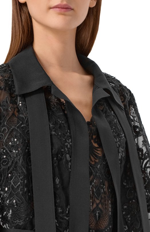 Жакет с отделкой пайетками Elie Saab TW008NR26/TUL02 Чёрный  TW008NR26/TUL02 Фото 5