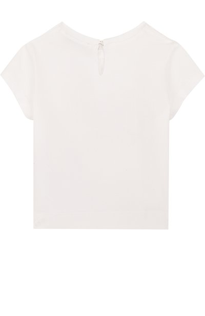 Хлопковая футболка с принтом и стразами MONNALISA, арт. 311611SU, фото 2